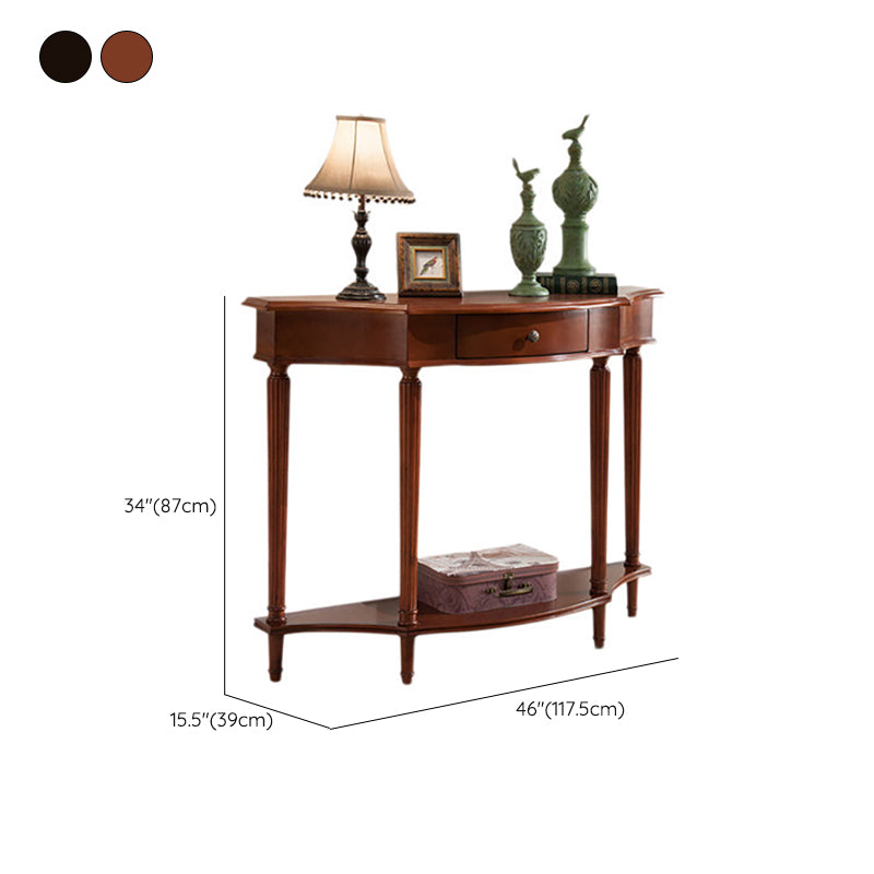 Mesa de consola de la mesa de la mesa de la madera de goma victoriana para el hall