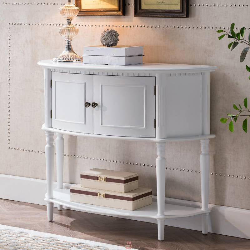 Tavolo di accento di legno vittoriano Mezza luna Console Table per Hall