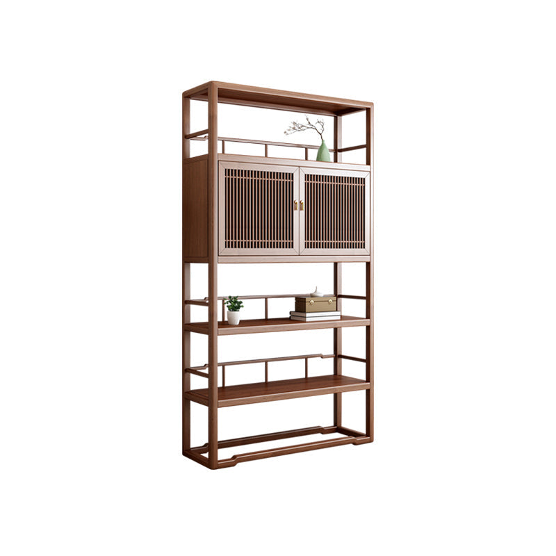 Standard Open Back Bookshelf Wooden Contemporary Bookcase with Doors