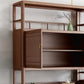 Standard Open Back Bookshelf Wooden Contemporary Bookcase with Doors