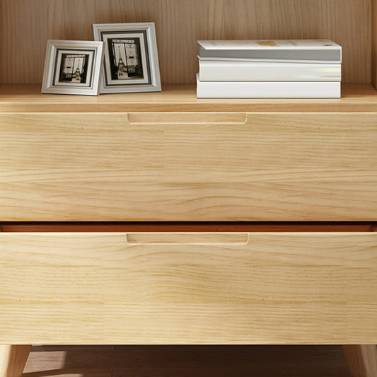 Estantería de estandería natural de madera contemporánea estantería de espalda cerrada