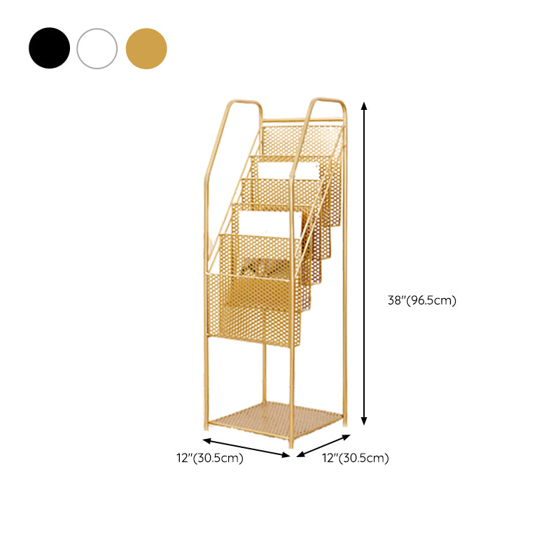 Industrial Metal Standard Bookcase Closed Back Bookshelf with Shelves