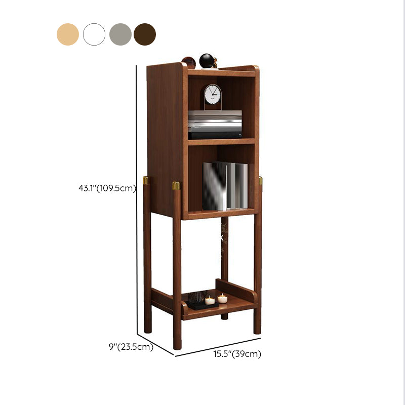 Wooden Standard Bookshelf Closed Back Contemporary Bookcase with Shelves