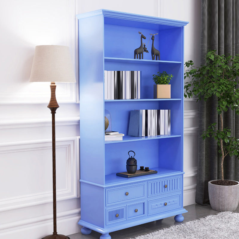 Scandinavian Engineered Wood Bookshelf Standard Closed Back Bookcase Blue Clearhalo 'Bookcases' 'furn' 'furn_bookcases' 'Furniture' 'Office Furniture' 6592289