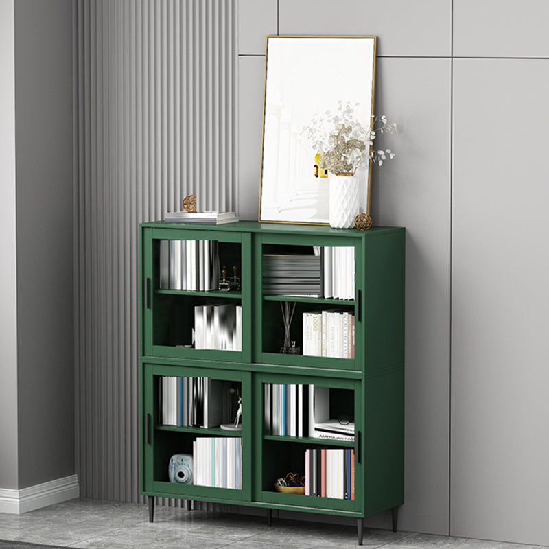 Scandinavian Standard Bookcase Engineered Wood Green Bookshelf with Cabinets 31"L x 16"W x 55"H Clearhalo 'Bookcases' 'furn' 'furn_bookcases' 'Furniture' 'Office Furniture' 6592301