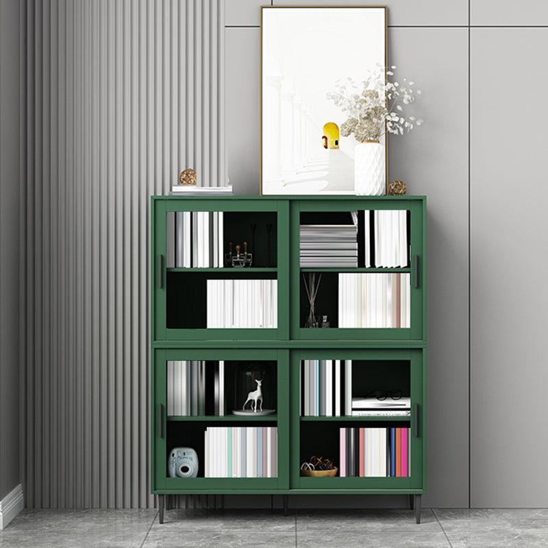Scandinavian Standard Bookcase Engineered Wood Green Bookshelf with Cabinets 47"L x 16"W x 55"H Clearhalo 'Bookcases' 'furn' 'furn_bookcases' 'Furniture' 'Office Furniture' 6592302