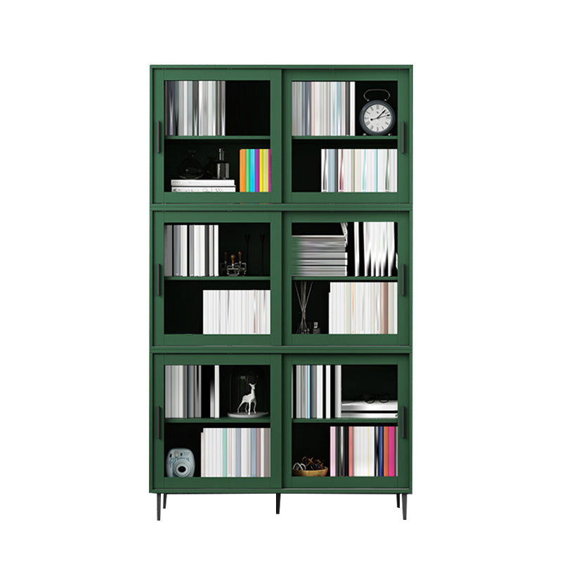 Scandinavian Standard Bookcase Engineered Wood Green Bookshelf with Cabinets Clearhalo 'Bookcases' 'furn' 'furn_bookcases' 'Furniture' 'Office Furniture' 6592307
