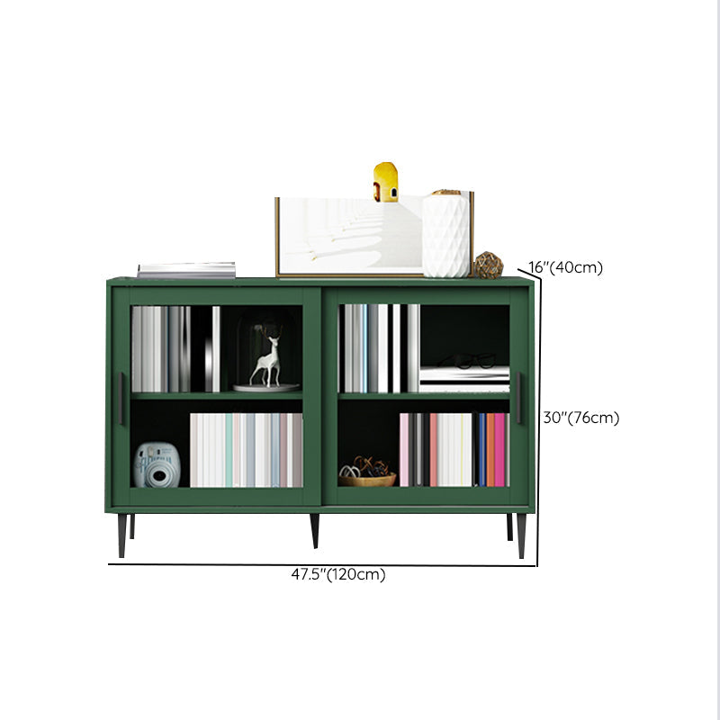 Scandinavian Standard Bookcase Engineered Wood Green Bookshelf with Cabinets Clearhalo 'Bookcases' 'furn' 'furn_bookcases' 'Furniture' 'Office Furniture' 6592311
