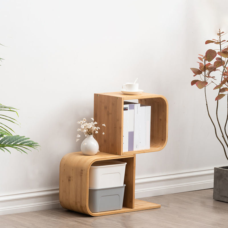 Modern Bamboo Bookcase Natural Open Back Standard Bookshelf with Shelves 22"L x 9.1"W x 26"H Clearhalo 'Bookcases' 'furn' 'furn_bookcases' 'Furniture' 'Office Furniture' 6592318