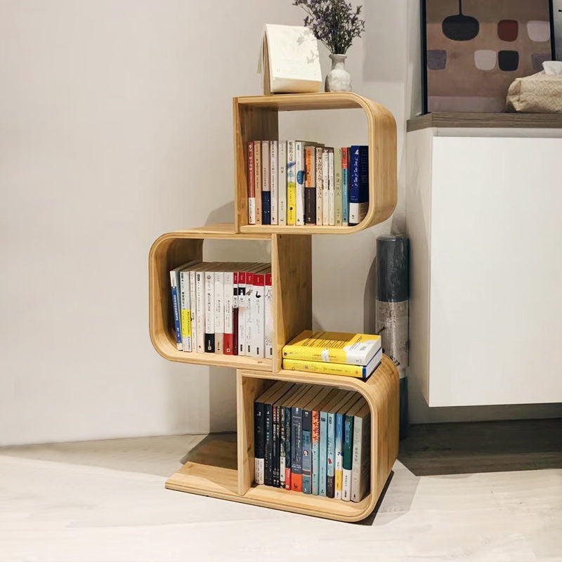 Modern Bamboo Bookcase Natural Open Back Standard Bookshelf with Shelves Clearhalo 'Bookcases' 'furn' 'furn_bookcases' 'Furniture' 'Office Furniture' 6592321