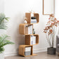 Modern Bamboo Bookcase Natural Open Back Standard Bookshelf with Shelves 22"L x 9.1"W x 52"H Clearhalo 'Bookcases' 'furn' 'furn_bookcases' 'Furniture' 'Office Furniture' 6592322