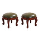 Mid-Century Modern Ottoman Genuine Leather Upholstered Nailhead Trim Round Ottoman Green 2 Piece Set Clearhalo 'furn' 'furn_ottomans_poufs' 'Furniture' 'Living Room Furniture' 'Ottomans & Poufs' 'ottomans_poufs' 6592452