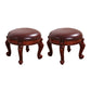 Mid-Century Modern Ottoman Genuine Leather Upholstered Nailhead Trim Round Ottoman Brown 2 Piece Set Clearhalo 'furn' 'furn_ottomans_poufs' 'Furniture' 'Living Room Furniture' 'Ottomans & Poufs' 'ottomans_poufs' 6592459