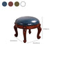 Mid-Century Modern Ottoman Genuine Leather Upholstered Nailhead Trim Round Ottoman Clearhalo 'furn' 'furn_ottomans_poufs' 'Furniture' 'Living Room Furniture' 'Ottomans & Poufs' 'ottomans_poufs' 6592466