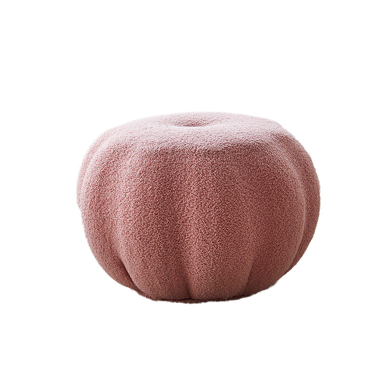 Modern Pouf Ottoman Velvet Upholstered Solid Color Pumpkin Shape Ottoman Clearhalo 'furn' 'furn_ottomans_poufs' 'Furniture' 'Living Room Furniture' 'Ottomans & Poufs' 'ottomans_poufs' 6592507