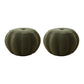 Modern Pouf Ottoman Velvet Upholstered Solid Color Pumpkin Shape Ottoman Green 2 Piece Set Clearhalo 'furn' 'furn_ottomans_poufs' 'Furniture' 'Living Room Furniture' 'Ottomans & Poufs' 'ottomans_poufs' 6592516