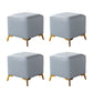 Glam Ottoman Genuine Leather Upholstered Diamond Lattice Square Ottoman with Metal Legs Light Gray 4 Piece Set Clearhalo 'furn' 'furn_ottomans_poufs' 'Furniture' 'Living Room Furniture' 'Ottomans & Poufs' 'ottomans_poufs' 6592548