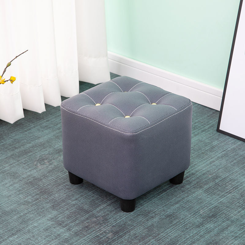 Tufted Ottoman Whole Colored Fabric Water Resistant Square Modern Ottoman