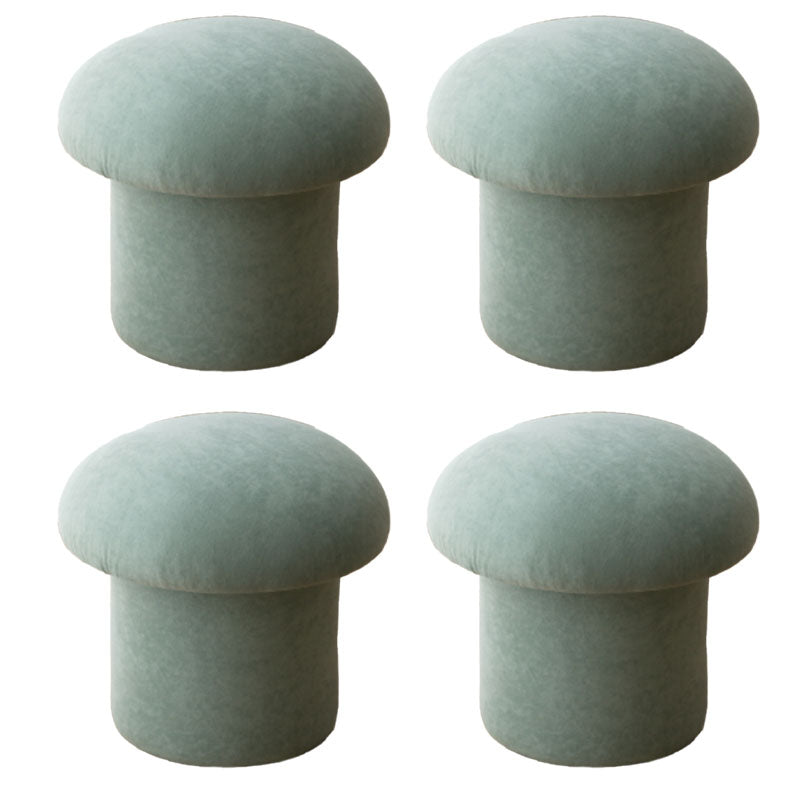 Plain Pouf Mushroom Shaped Sherpa Fade Resistant Upholstered Pouf Ottoman Green 4 Piece Set Clearhalo 'furn' 'furn_ottomans_poufs' 'Furniture' 'Living Room Furniture' 'Ottomans & Poufs' 'ottomans_poufs' 6592615