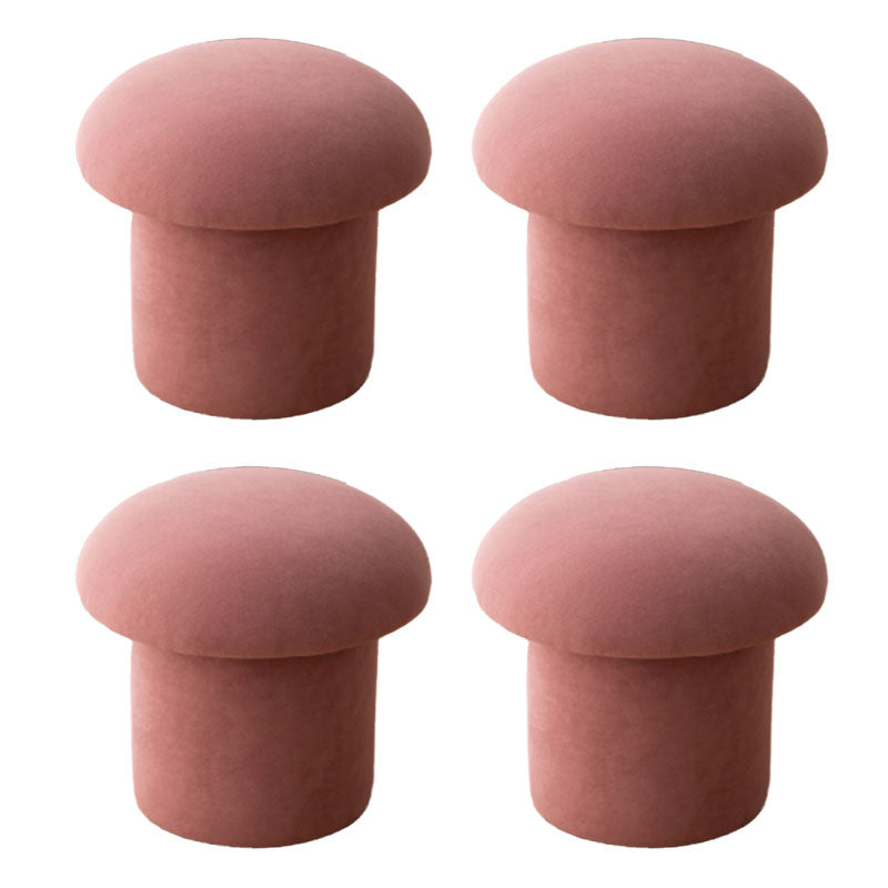 Plain Pouf Mushroom Shaped Sherpa Fade Resistant Upholstered Pouf Ottoman Red 4 Piece Set Clearhalo 'furn' 'furn_ottomans_poufs' 'Furniture' 'Living Room Furniture' 'Ottomans & Poufs' 'ottomans_poufs' 6592627