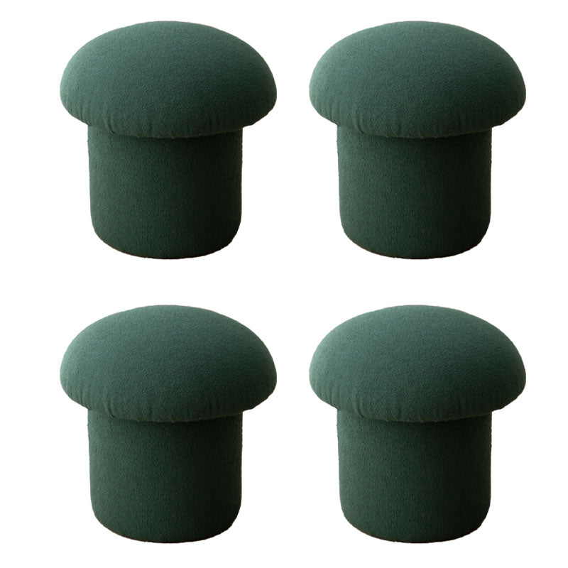 Plain Pouf Mushroom Shaped Sherpa Fade Resistant Upholstered Pouf Ottoman Blackish Green 4 Piece Set Clearhalo 'furn' 'furn_ottomans_poufs' 'Furniture' 'Living Room Furniture' 'Ottomans & Poufs' 'ottomans_poufs' 6592629