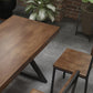 Industrial Rectangle Dining Table Pine Solid Wood Top Dining Table with Double Pedestal