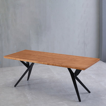Industrial Rectangle Dining Table Wooden Table with Metal Legs for Home Use Without Chairs Clearhalo 'Dining Tables & Seating' 'Dining Tables' 'dining_table' 'furn' 'furn_dining_table' 'Furniture' 'Kitchen & Dining Furniture' 6592668