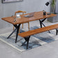 Industrial Rectangle Dining Table Wooden Table with Metal Legs for Home Use 70.9"L x 31.5"W x 29.5"H Without Chairs Clearhalo 'Dining Tables & Seating' 'Dining Tables' 'dining_table' 'furn' 'furn_dining_table' 'Furniture' 'Kitchen & Dining Furniture' 6592669