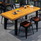 Rectangle Solid Wood Top Dining Table Industrial Iron Legs Dining Table 70.9"L x 31.5"W x 29.5"H Without Chairs Clearhalo 'Dining Tables & Seating' 'Dining Tables' 'dining_table' 'furn' 'furn_dining_table' 'Furniture' 'Kitchen & Dining Furniture' 6592688