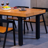 Rectangle Solid Wood Top Dining Table Industrial Iron Legs Dining Table Clearhalo 'Dining Tables & Seating' 'Dining Tables' 'dining_table' 'furn' 'furn_dining_table' 'Furniture' 'Kitchen & Dining Furniture' 6592691