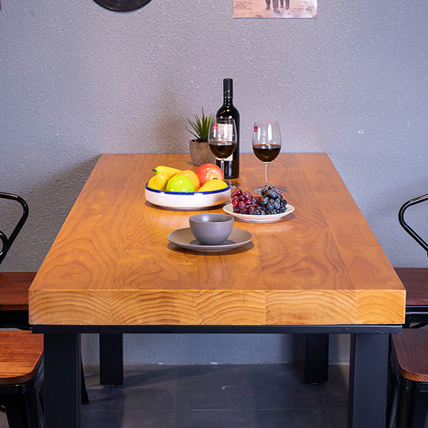 Rectangle Solid Wood Top Dining Table Industrial Iron Legs Dining Table Clearhalo 'Dining Tables & Seating' 'Dining Tables' 'dining_table' 'furn' 'furn_dining_table' 'Furniture' 'Kitchen & Dining Furniture' 6592692
