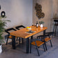 Rectangle Solid Wood Top Dining Table Industrial Iron Legs Dining Table Clearhalo 'Dining Tables & Seating' 'Dining Tables' 'dining_table' 'furn' 'furn_dining_table' 'Furniture' 'Kitchen & Dining Furniture' 6592695