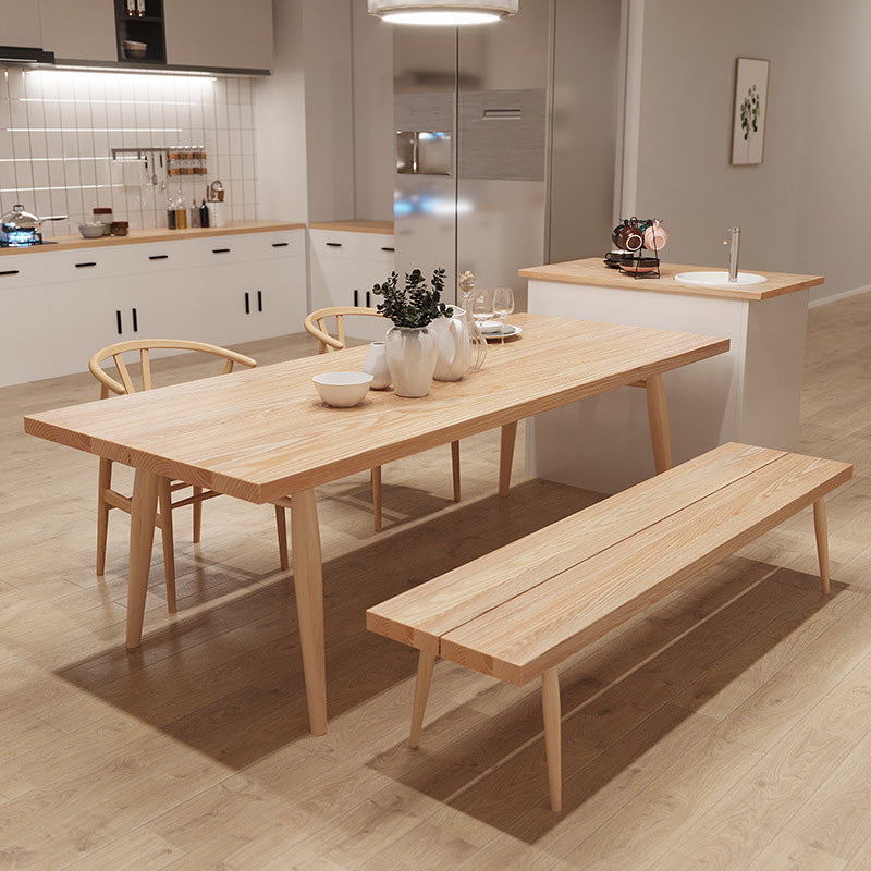 Glam Table à manger rectangulaire en bois avec pieds en bois pour usage domestique