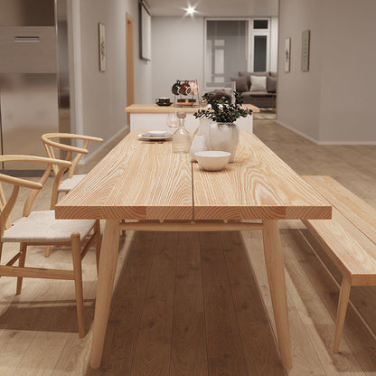 Glam Table à manger rectangulaire en bois avec pieds en bois pour usage domestique