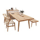 Glam Table à manger rectangulaire en bois avec pieds en bois pour usage domestique
