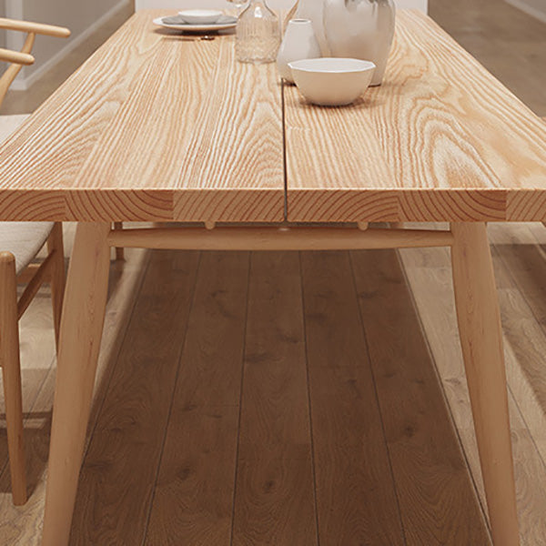 Glam Table à manger rectangulaire en bois avec pieds en bois pour usage domestique