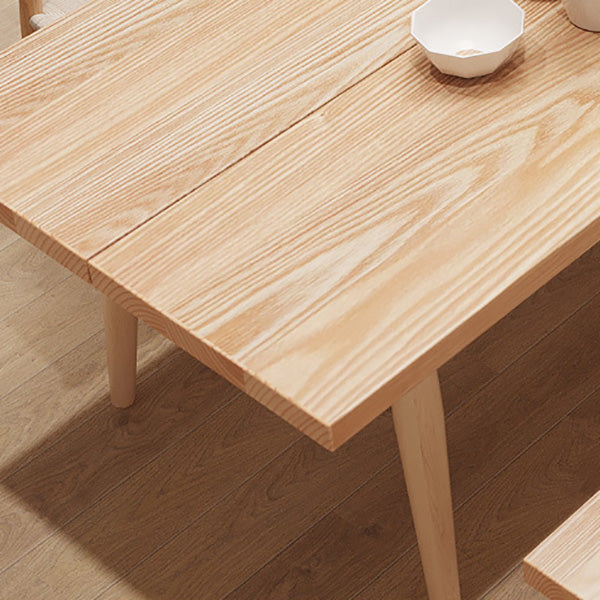 Glam Table à manger rectangulaire en bois avec pieds en bois pour usage domestique