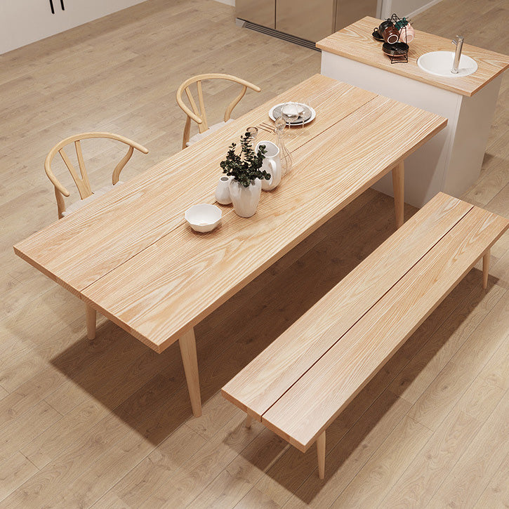 Glam Table à manger rectangulaire en bois avec pieds en bois pour usage domestique