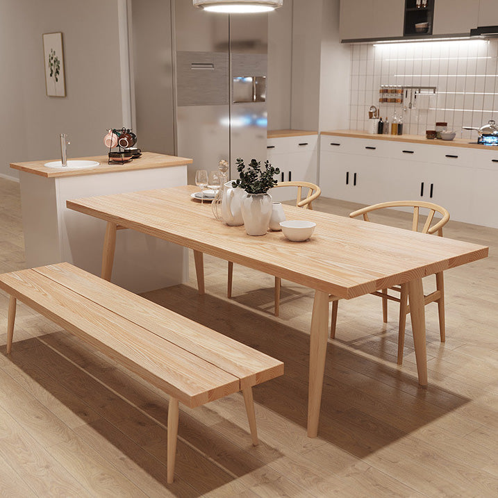 Glam Table à manger rectangulaire en bois avec pieds en bois pour usage domestique