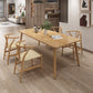 Mesa de comedor rectangular Glam, mesa de madera con patas de madera para el hogar