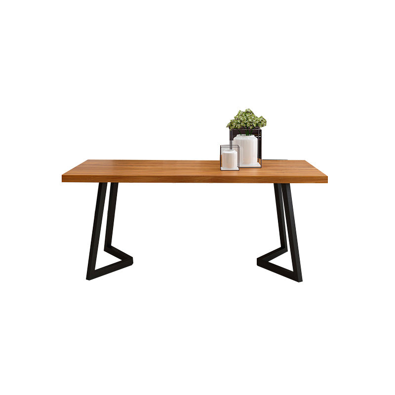 Industrial Rectangle Dining Table Wooden Table with Metal Legs for Home Without Chairs Clearhalo 'Dining Tables & Seating' 'Dining Tables' 'dining_table' 'furn' 'furn_dining_table' 'Furniture' 'Kitchen & Dining Furniture' 6592741