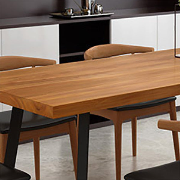 Industrial Rectangle Dining Table Wooden Table with Metal Legs for Home Clearhalo 'Dining Tables & Seating' 'Dining Tables' 'dining_table' 'furn' 'furn_dining_table' 'Furniture' 'Kitchen & Dining Furniture' 6592747