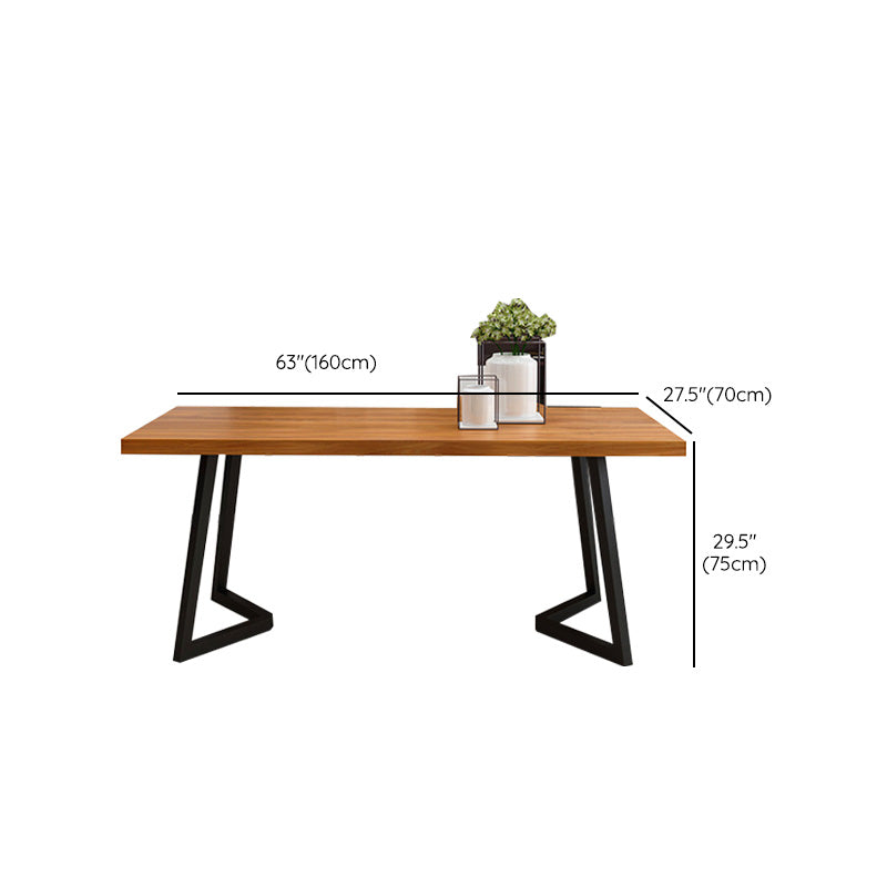 Industrial Rectangle Dining Table Wooden Table with Metal Legs for Home Clearhalo 'Dining Tables & Seating' 'Dining Tables' 'dining_table' 'furn' 'furn_dining_table' 'Furniture' 'Kitchen & Dining Furniture' 6592748