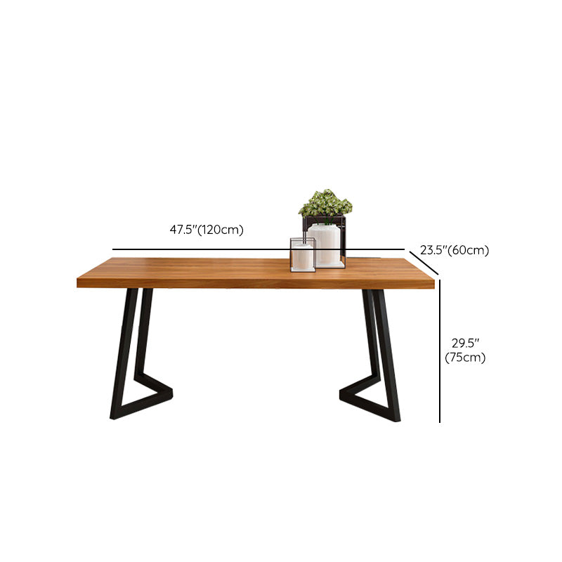 Industrial Rectangle Dining Table Wooden Table with Metal Legs for Home Clearhalo 'Dining Tables & Seating' 'Dining Tables' 'dining_table' 'furn' 'furn_dining_table' 'Furniture' 'Kitchen & Dining Furniture' 6592752