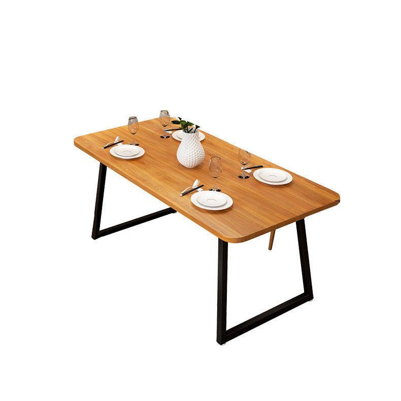 Industrial Rectangle Dining Table Wooden Table with Metal Legs for Kitchen 78.7"L x 31.5"W x 29.5"H Without Chairs Clearhalo 'Dining Tables & Seating' 'Dining Tables' 'dining_table' 'furn' 'furn_dining_table' 'Furniture' 'Kitchen & Dining Furniture' 6592755