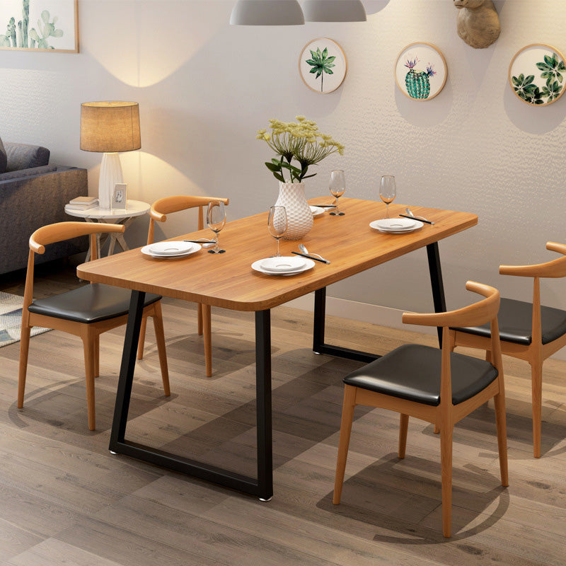Industrial Rectangle Dining Table Wooden Table with Metal Legs for Kitchen 47.2"L x 23.6"W x 29.5"H Without Chairs Clearhalo 'Dining Tables & Seating' 'Dining Tables' 'dining_table' 'furn' 'furn_dining_table' 'Furniture' 'Kitchen & Dining Furniture' 6592757