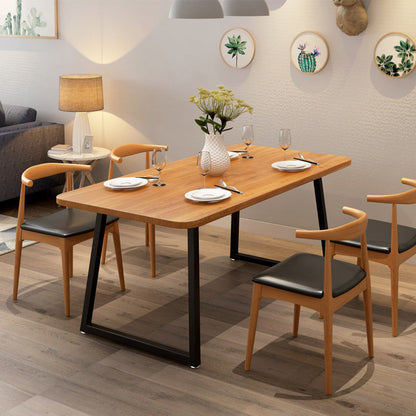 Industrial Rectangle Dining Table Wooden Table with Metal Legs for Kitchen 47.2"L x 23.6"W x 29.5"H Without Chairs Clearhalo 'Dining Tables & Seating' 'Dining Tables' 'dining_table' 'furn' 'furn_dining_table' 'Furniture' 'Kitchen & Dining Furniture' 6592757