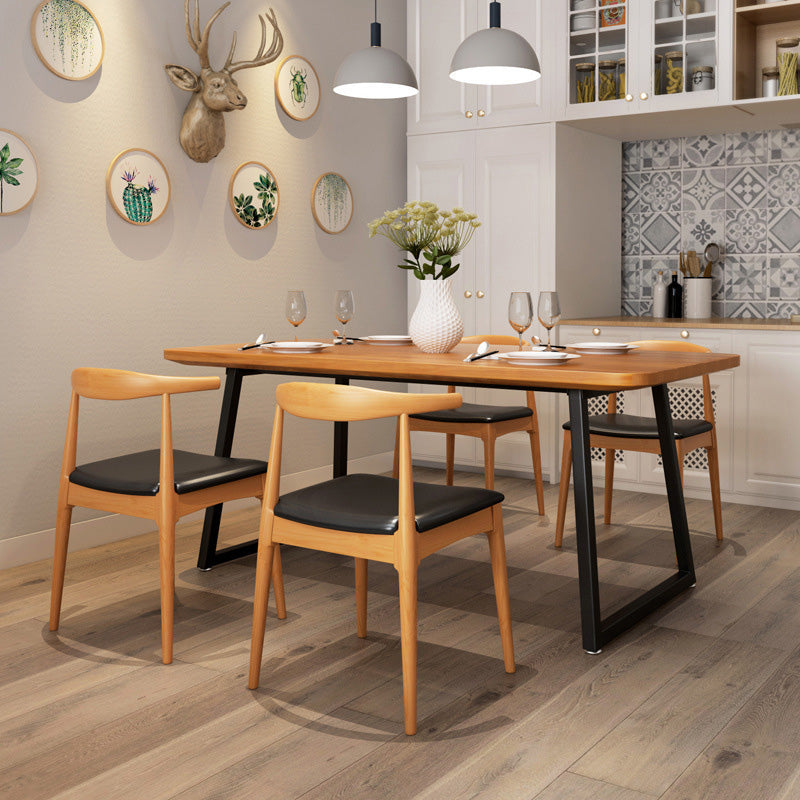 Industrial Rectangle Dining Table Wooden Table with Metal Legs for Kitchen 70.9"L x 31.5"W x 29.5"H Without Chairs Clearhalo 'Dining Tables & Seating' 'Dining Tables' 'dining_table' 'furn' 'furn_dining_table' 'Furniture' 'Kitchen & Dining Furniture' 6592758