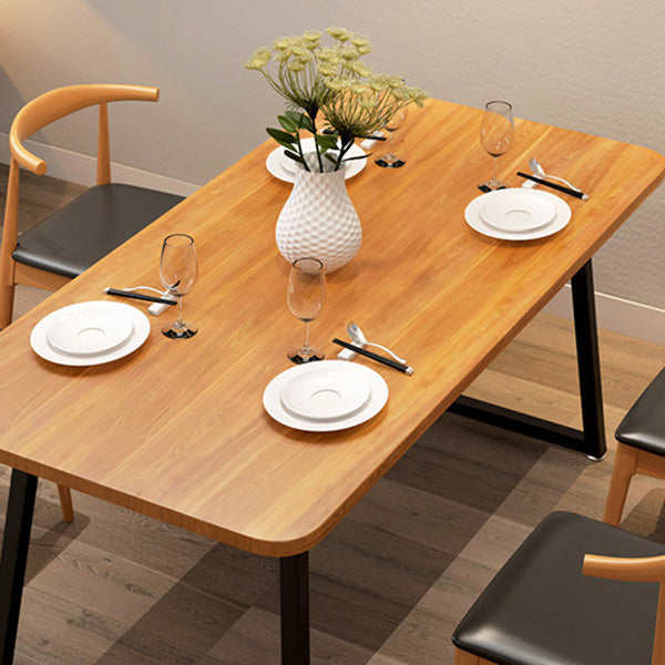 Industrial Rectangle Dining Table Wooden Table with Metal Legs for Kitchen Clearhalo 'Dining Tables & Seating' 'Dining Tables' 'dining_table' 'furn' 'furn_dining_table' 'Furniture' 'Kitchen & Dining Furniture' 6592760