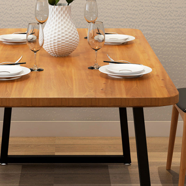 Industrial Rectangle Dining Table Wooden Table with Metal Legs for Kitchen Clearhalo 'Dining Tables & Seating' 'Dining Tables' 'dining_table' 'furn' 'furn_dining_table' 'Furniture' 'Kitchen & Dining Furniture' 6592762
